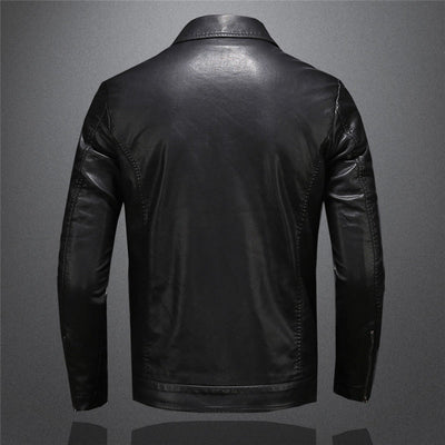 Laurens - Chaqueta de cuero con bolsillos prácticos