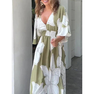 Fascinante vestido floral casual para mujeres