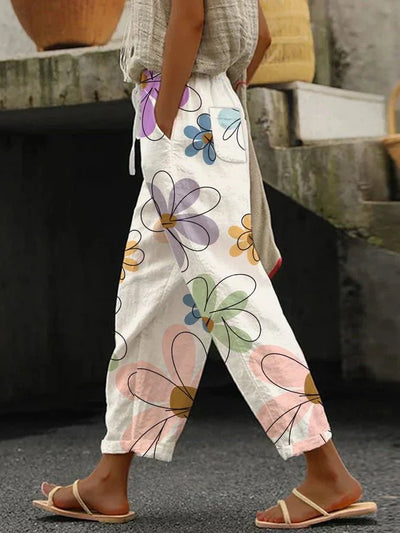Pantalones de Mujer con Elegante Estampado Floral - Flora Collection