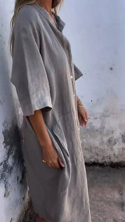 Noa - Elegante Maxivestido Camisero para un Estilo Casual único