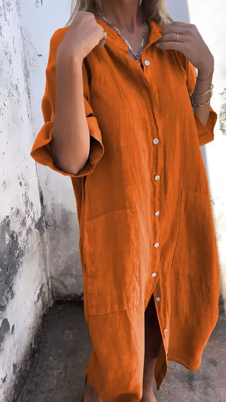 Noa - Elegante Maxivestido Camisero para un Estilo Casual único