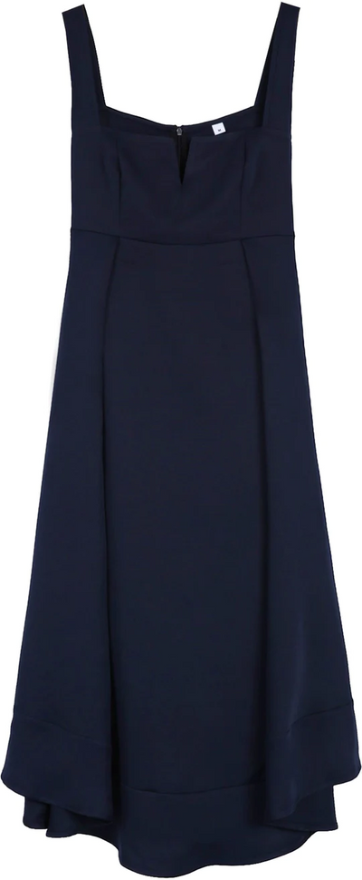 Vestido Midi Azul Marino con Cintura Imperio - Elegancia y Estilo en Cada Paso