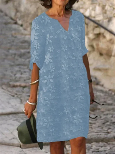 Vestidos de Verano con Estampado Floral en Algodón y Lino de Patricia