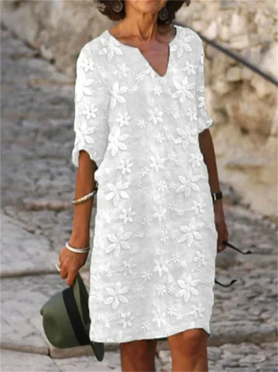 Vestidos de Verano con Estampado Floral en Algodón y Lino de Patricia