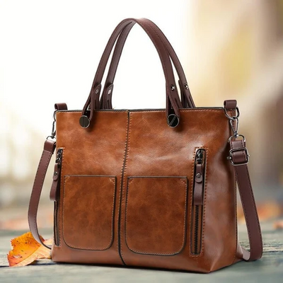 Elegante bolso vintage de piel para mujeres con estilo
