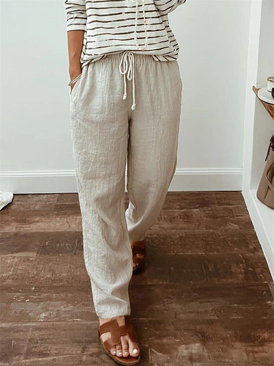 Pantalón Casual Caqui Diana con Detalle de Cordón para un Look Perfecto