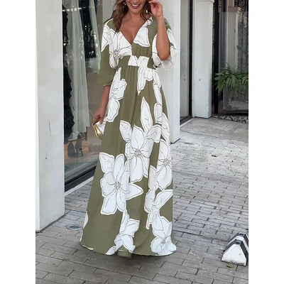 Fascinante vestido floral casual para mujeres