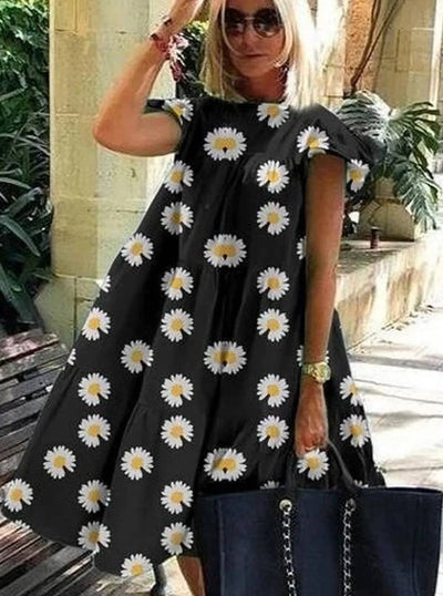 Mireia - Encantador vestido acampanado con un adorable diseño estampado