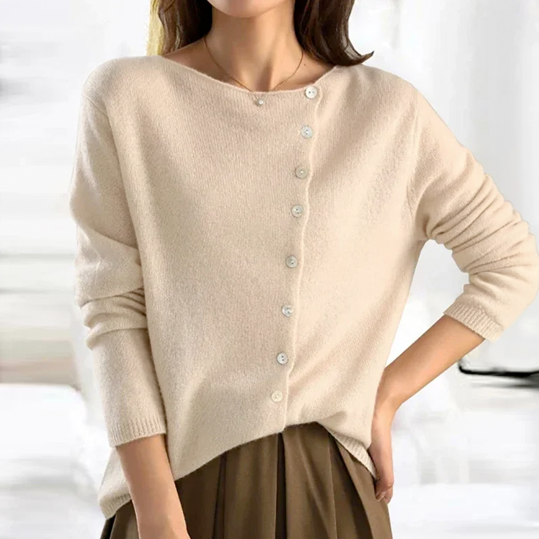 Luxora™ | Cárdigan Asimétrico con Botones Chic para un Estilo Sin Esfuerzo