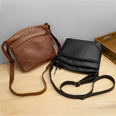 Bolso casual Elfriede: Amplio, elegante y de suave cuero liso