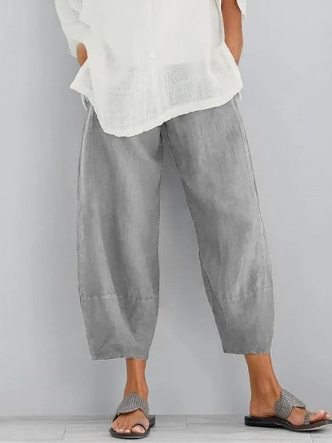 Pantalones de lino elegantes para mujer - Sandra