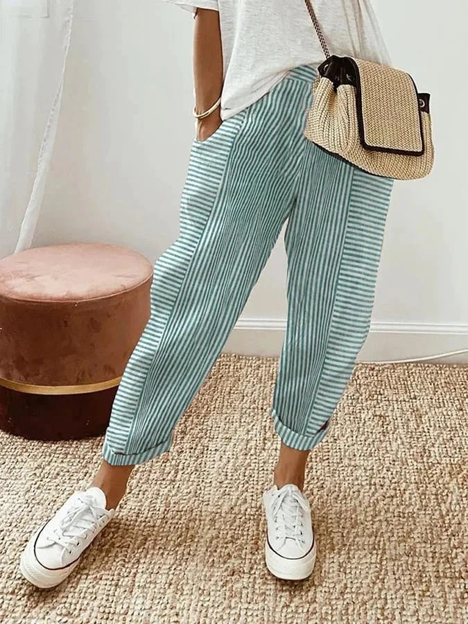 Pantalones de algodón a rayas Lore: comodidad y estilo en cada paso