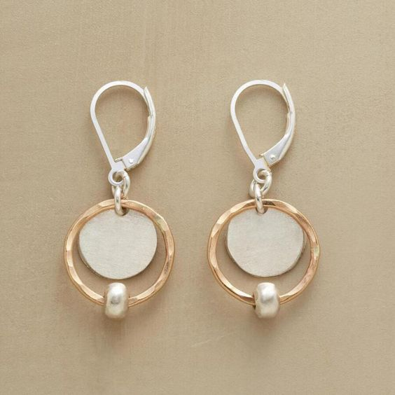 Pendientes con Perlas Chapadas en Oro y Plata