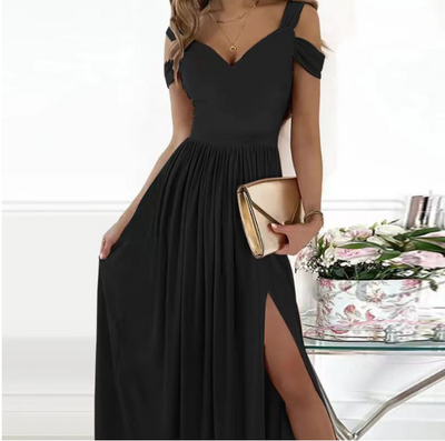 Deslumbrante vestido maxi de tirantes suaves