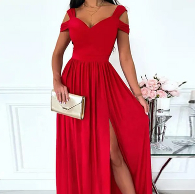 Deslumbrante vestido maxi de tirantes suaves