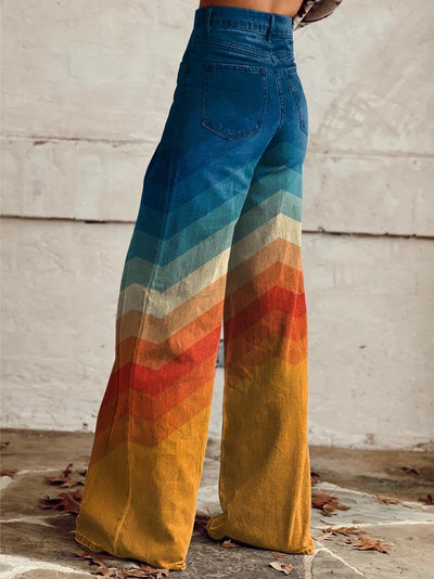 DESIA - PANTALÓN RETRO A CHEVRONES