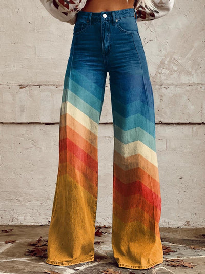 DESIA - PANTALÓN RETRO A CHEVRONES