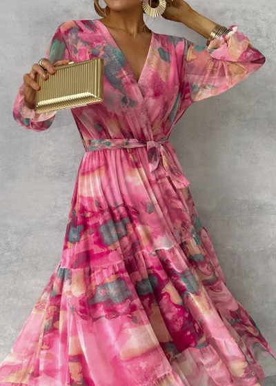 Vestido Monica: Elegante Diseño de Mangas Largas y Cuerpo Acampanado