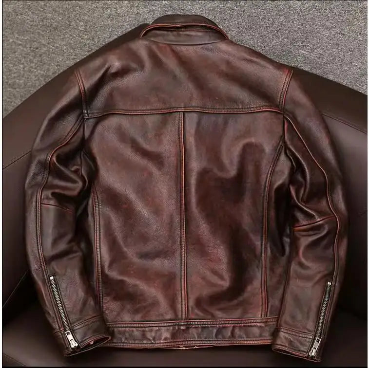 Elvis | Chaqueta de Cuero Genuino Vintage Outlaw