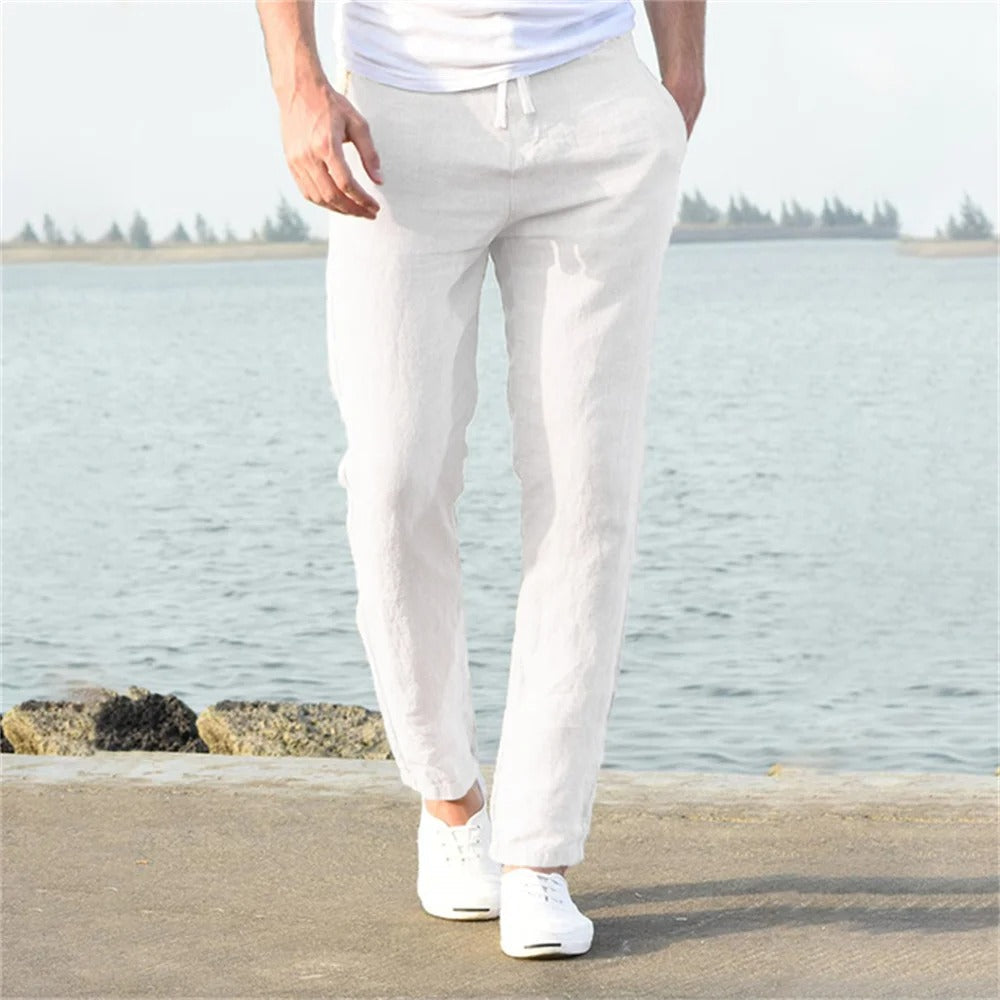 Pantalones de lino para hombres con comodidad casual