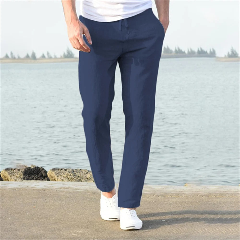 Pantalones de lino para hombres con comodidad casual