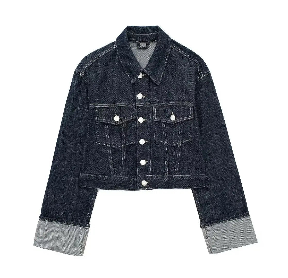 Chaqueta vaquera corta Mithi con mangas sueltas