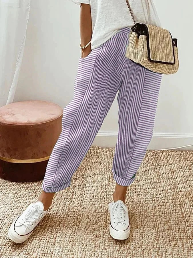 Pantalones de algodón a rayas Lore: comodidad y estilo en cada paso