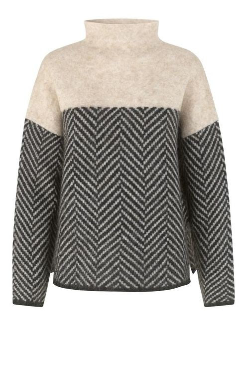 Luxora™ | Elegante Sudadera de Cuello en V con Diseño de Herringbone para un Look Estiloso