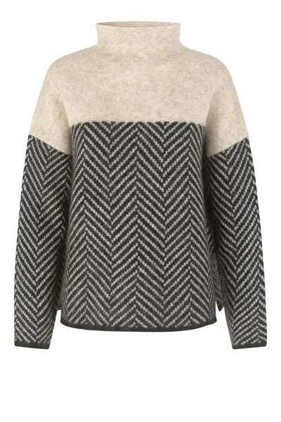 Luxora™ | Elegante Sudadera de Cuello en V con Diseño de Herringbone para un Look Estiloso