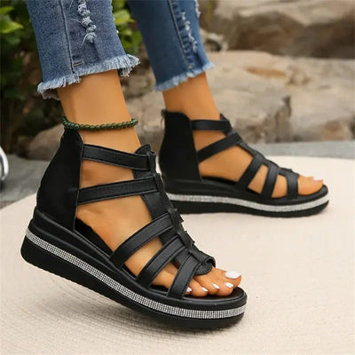 Heather | Glanzvolle Tacones de Cuña con Strass