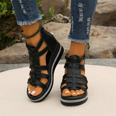 Heather | Glanzvolle Tacones de Cuña con Strass